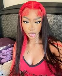 Straight Red and Black Color Wigs Preplucked Human Hair Lace Front Wigs  Natural Hairline Virgin Hair Colored Wigs