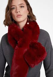 Bordo Suni Kurk Detayli Boyunluk Online Alisveris 18kox Newduzfur Oxxo Stil Kadin Sal