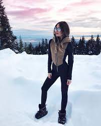 Mountain Uniform Cordova Co Onesie And My Moonies Moon Boot The Original Via Netaporter Winter Fashion Outfits Winter Outfits Women Fashion