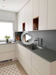 Small Kitchen Kleinerraum Hanging Cupboard Kitchen Plan Kitchen Room Design Kitchen Plans Handleless Kitchen