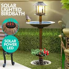 Bird Bath With Solar Light And Planter Details About Ornamental Traditional Garden Bird Bath Feeding Station Food Feeder Solar Light Bird Bath Garden Solar Lights Garden Bird Feeders