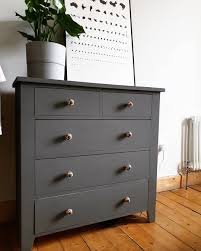 Pine Chest Of Drawers Upcycled In Dark Grey Chalk Paint With Hand Painted Ceramic Handles Furniture Restoration Chalk Paint Furniture Pine Chests