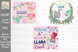 Almost files can be used for commercial. Llama Bundle Valentines Day Graphic By You Make It Personal Creative Fabrica In 2020 Diaper Raffle Raffle Print Templates