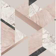 Fine Decor Medley 56 4 Sq Ft Pink Non Woven Geometric Unpasted Wallpaper Lowes Com In 2020 Rose Gold Wallpaper Geometric Wallpaper Marble Effect Wallpaper