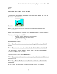 The following examples illustrate some of the most common types of adverbial phrases. Reduction Of Adverb Clauses Of Time