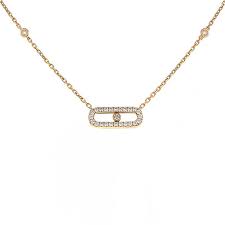 Messika 18k white gold move diamond cage necklace. Messika Move Necklace 360142 Collector Square