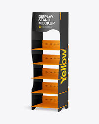 Download Glossy Display Stand Mockup In Indoor Advertising Mockups On Yellow Images Object Mockups