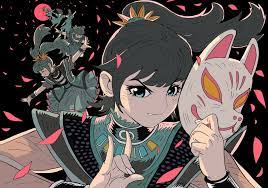 elephantleung on twitter kitsune mask japanese girl band anime