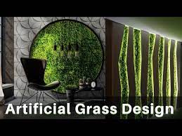 The living wall moss tile green (preserved, not alive) creates unique interior design environments with a touch of nature. Latest Artificial Grass Design Ideas Artificial Grass Design On Wall Artificial Grass Decoration Youtube