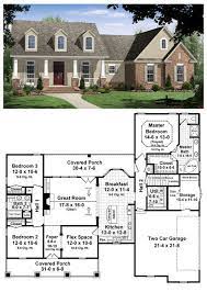 Traditional Style House Plan 59104 With 3 Bed 2 Bath 2 Car Garage Bungalow Floor Plans House Plans One Story New House Plans