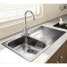 Best stainless steel farmhouse sink. Rangemaster Glendale 1 Bowl Brushed Stainless Steel Sink Waste Kit With Reversible Drainer 950 X 508mm Tap Warehouse