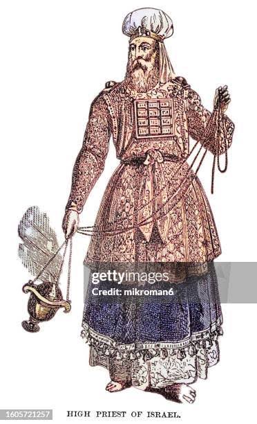Old Engraved Illustration Of The Jewish High Priest Of Israel The Head Of The Israelite Priesthood Played A Unique Role In The Worship Conducted In The Tabernacle And Later In The Temple