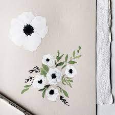 Hand Painted Anemone Flowers Floral Illustrations By Krisanna Elizabeth Co Floral Illustrations Gouache Flowers Flower Drawing