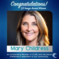 Celebrating Mary Childress today as the 3rd quarter Coastal Carolinas  Association of REALTORS® Image Award Winner for her outstanding  achievements. We recognize her for her exceptional contributions to our  community. Her tireless