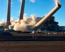 Image of Coal power plant smoke stacks