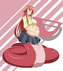 saburox, miia (monster musume), monster musume no iru nichijou, absurdres,  highres, 10s, 1girl, breasts, lamia, monster girl, pregnant, red hair, solo  - Image View - | Gelbooru - Free Anime and Hentai Gallery