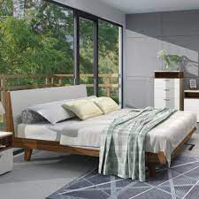 Modern walnut veneer & white lacquer king bedroom se. White Matt Gloss And Walnut Veneer Bedroom Furniture Sets With Solid Wood Leg Kinwai International Furniture Co Ltd Ecplaza Net