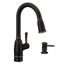 The best kitchen faucets home depot. Moen Noell Single Handle Pull Down Sprayer Kitchen Faucet With Reflex Soap Dispenser In M The Home Depot Canada