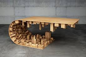 Inception Coffee Table Defies Gravity And Suspends Cityscape In Mid Air Unique Coffee Table Coffee Table Coffee Table Wood