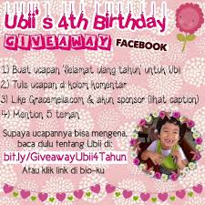 Peserta kompetisi dengan komentar terbaik, unik, dan kreatif bisa jadi pemenangnya. Giveaway Ubii S 4th Birthday Gracemelia Com Parenting Blogger Indonesia