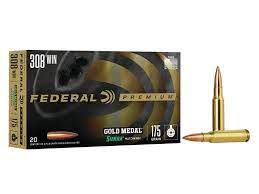 Gold medal centerfire rifle cartridges are known for accuracy. Federal Premium Gold Medal Match 308 Win 175 Grain Bthp