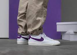 Looking for a chic casual look? Nike Blazer Low Leather In White Voltage Purple Sail Online Kaufen Asphaltgold