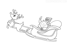 Make a fun coloring book out of family photos wi. Santa Claus On A Sleigh Coloring Page Coloring Books