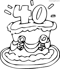 Check out our collection of free printable 40th birthday signs below. 40th Birthday Cake Coloring Page Coloringall