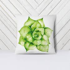 Succulent Pillow Cover In Green Succulent Pillow Green Throw Pillows Throw Pillows