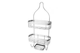 Chrome Splash Home Shower Caddy Bathroom Hanging Head Two Basket Organisers Plus Dish For Storage Shelves For Shampoo Conditioner And Soap Silver Chrome Matt Blatt