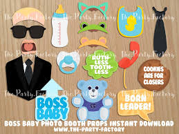 Downloadable Free Printable Photo Booth Props Birthday Pdf Boss Baby Photo Booth Props Instant Download Printables Pdf Babyparty Baby Geburtstag