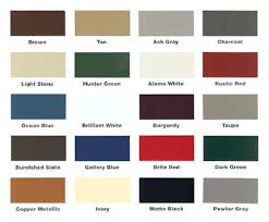 mrs metal roofing panel color charts