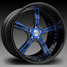 Black And Blue Rims 20 Symbolic Wheels Rims Sl 150 20 22 24 Inch Blue Accent Black Face Lip Wheel Rims Custom Wheels Cars Custom Wheels