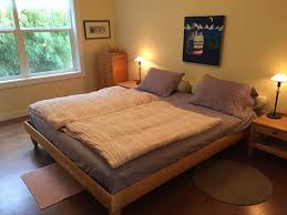 Ruf Bett From Germany Now In Our Us Home Two Mattresses Whatever Firmness We Like Wood Spring Slats Two Different Warmth Comfor Bed Styling Bed Design Home