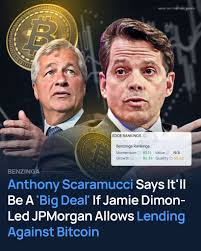 Anthony Scaramucci, the founder of SkyBridge Capital, said Monday that  JPMorgan Chase & Co.'s reported plan to allow clients to borrow against  their Bitcoin holdings has the potential to change the financial