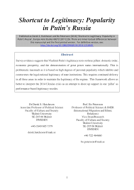 Pdf Shortcut To Legitimacy Popularity In Putin S Russia