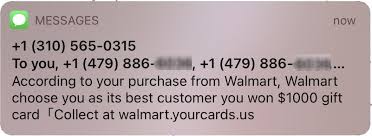 Card only valid for purchases at walmart retail stores in canada (excludes licensees). Walmart Gift Card Text Message Scam