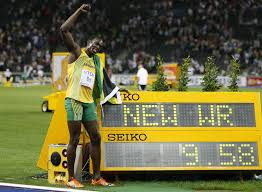 His average speed for the distance was almost the same than his best (and also world record) 100 metres time of. Lightning Bolt Strikes Again At 12th Iaaf World Championships In Athletics In Berlin Breaking His Own World Record Star Pr Group Finland