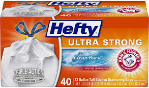 Regular plastic garbage bags like hefty or glad take 1,000 years or more to start to break down. 40 Count 13 Gallon Hefty Ultra Strong Tall Kitchen Trash Bags Clean Burst Scent Trash Bags House Supplies Eudirect78 Eu