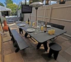 Slate / stone inez 47'' console table. Slate Tables And Tabletops For Kitchens And Gardens