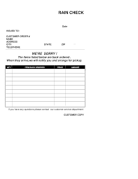 Free Printable Rain Check Template