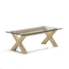 Table Basse En Verre Et Chene Peker Tables Basses Tables Basses Bouts De Canape Salon Salle A Ma Table Basse Verre Tables De Cuisine En Verre Table Basse