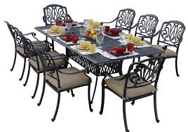 Lebanon 9 Piece Dining Set With Cushions Patio Dining Set Outdoor Dining Furniture Rectangular Dining Set
