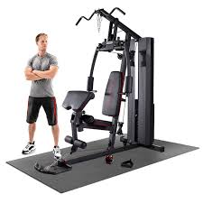 marcy mkm 81010 90kg 198lbs stack home gym system with floor matting costco uk