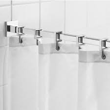 Croydex Contemporary Luxury Chrome Square Shower Curtain Rod Ad116441 At Victorian Plumbing Uk Luxury Shower Curtain Curtain Hooks Bathroom Accessories Design