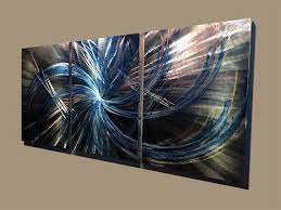 Metal Wall Art Oil Painting Wall Art Painting On Aluminum Etsy Abstract Metal Wall Art Art Metal Wall Art