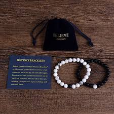 Black And White Bead Bracelet Meaning Believe London Distance Bracelets Couples Relationship Strong Elastic Friendship His Hers King Queen Beautiful Cool Jewelry Distance Bracelets Relationship Bracelets Bracelets With Meaning