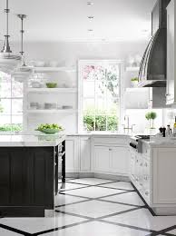 Tumbled natural stone slate and tiles are also perfect for fitting in with any kitchen decor. Ask Maria Can I Combine Faux Hardwood Tile With My Oak Floors White Kitchen Floor Kitchen Flooring Black And White Kitchen Floors