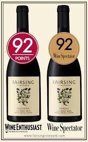 Tightly packed with tart berry fruit, highlighted with sharp tangy acidity, there's some bite to this young wine which should. 92 Point Awarded To Both 2015 Pinot Noir Sullivan And Dardis Fairsing Vineyard