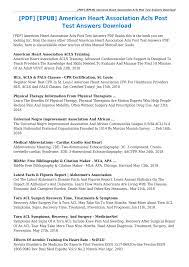 Acls test answers key pals test anwer key. Https Pdfcoffee Com Download American Heart Association Acls Post Test Answers Pdf Free Html
